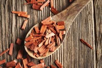 Wall Mural - Red sandalwood chips - ingredient for essential oils