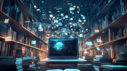 Leinwandbilder - Technology-based education, online training, seminars, business, and personal development.