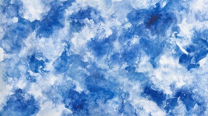 Poster - The background is a blue and white abstract watercolor