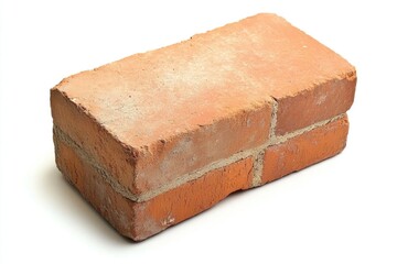 Poster - A close-up shot of a single brick on a white background