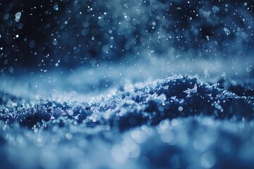 Poster - Close-up of snow-covered ground with intricate patterns and textures