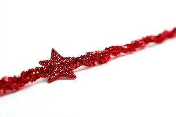 Poster - A close-up shot of a bright red star on a white background