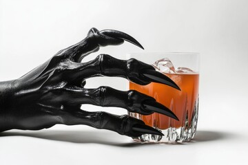 Poster - A person's hand holding a glass with a refreshing drink inside