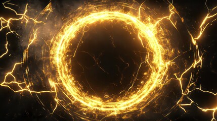 Poster - A glowing circular portal surrounded by electric energy and light effects.
