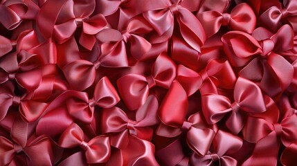 Poster - A collection of bright red bows in a tight shot