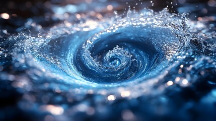 Poster - Mesmerizing abstract design showcasing a captivating swirling vortex of dynamic water movement and powerful fluid energy.