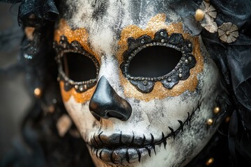 Poster - Close-up of someone wearing a mask, great for concealing identities or adding mystery to your image
