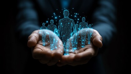 Poster - Creative icon of a business person symbolizing collaboration, showcasing a corporate team working together, sleek design, professional atmosphere