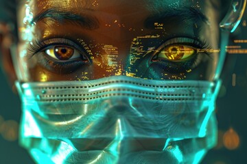 Poster - A person wearing a face mask in a close-up shot