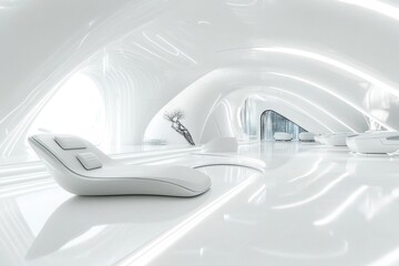 Poster - A white room filled with white furniture and minimal decor