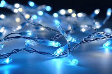Poster - Close-up shot of a string of lights on a table, perfect for decoration or lighting ideas