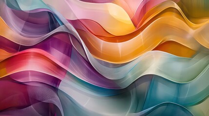 Poster - A vibrant abstract wave pattern showcasing fluid shapes and colors in a harmonious design.