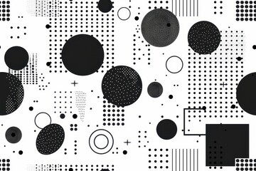 Poster - Minimal Black and White Seamless Pattern Design