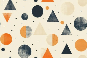 Poster - Minimal Seamless Pattern With Geometric Shapes