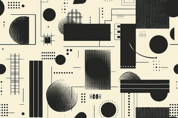 Poster - Minimal Seamless Pattern Design in Black and White