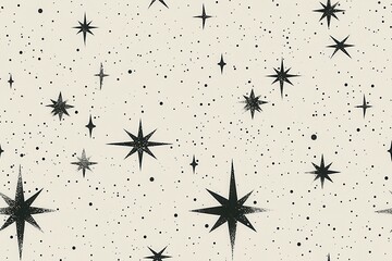 Poster - Simple Seamless Star Pattern on Light Background