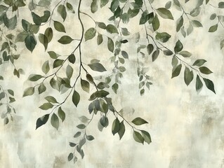 Poster - Delicate Botanical Textures with Soft Greenery