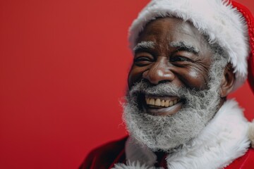 Poster - A close-up view of someone wearing a festive Santa hat