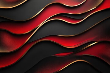 Poster - Modern Black and Red Flowing Design Background