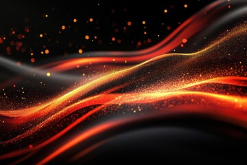 Poster - Abstract Flowing Patterns in Black and Red