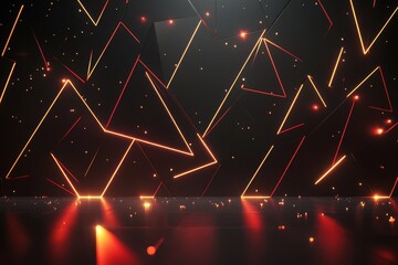 Poster - Abstract Design with Sleek Black and Sharp Red Elements