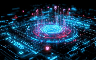 Poster - a futuristic representation of social networking technologies with holographic interfaces