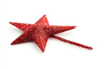 Poster - A single glittered star on a white background, perfect for your design needs