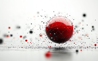 Poster - A mesmerizing design featuring a red linked sphere surrounded by animated social networking elements, highlighting the dynamic nature of digital interactions and connections