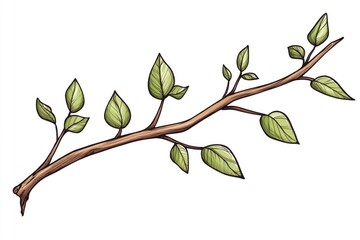 Poster - A branch of a tree covered with lush green leaves, great for nature and outdoor scenes