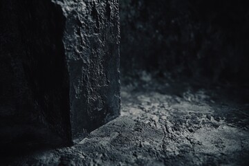 Poster - A close-up view of a rock formation in black and white