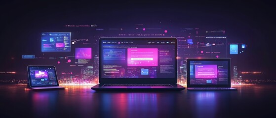Poster - A visually engaging setup showcasing a laptop