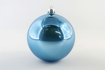 Aufkleber - A small Christmas ornament sitting on a white surface, shining with a bright blue light