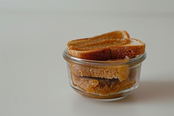 Poster - A glass bowl filled with freshly sliced bread, perfect for serving as a snack or appetizer