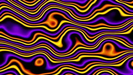 Aufkleber - Multicolored yellow and purplw morphing liquid paint abstract loop background