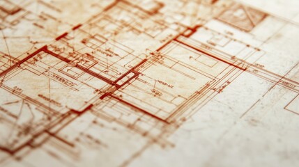 Poster - Residential layout close-up with clearly labeled spaces, accurate measurements, and marked walls and beams, with a reserved text area.