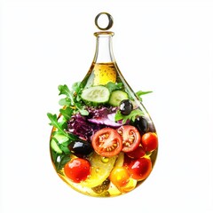 Enhance your salad with fresh olive oil drizzle