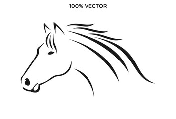 Horse Elegant Logo Symbol Vector, Simplicity Line Art