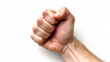 © Tingting - Man's Fist Clenched on Pure White Background, Simple and Clean Studio Image