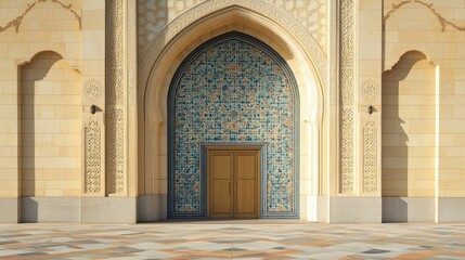Poster - Beautiful Architectural Entrance with Intricate Tiles