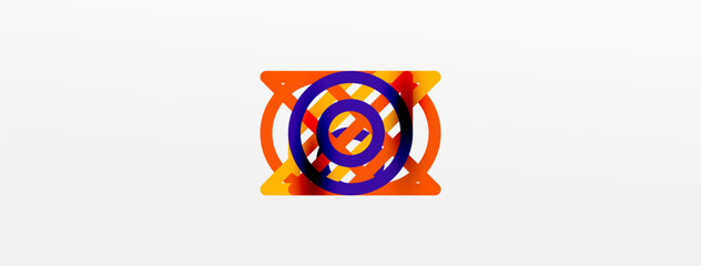 Aufkleber - Abstract background - colorful circle lines technology or business digital template