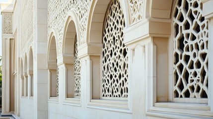 Poster - Intricate Arched Windows in Elegant Architecture
