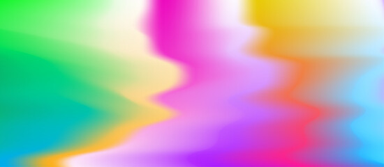 Poster - A smooth gradient mix of vibrant colors including green, pink, yellow, blue and purple create a soft, undulating pattern. The colors flow into each other to create an abstract, dreamy effect.
