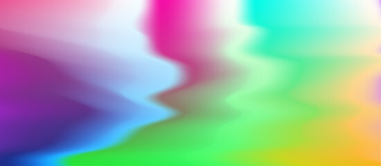 Poster - A smooth gradient mix of vibrant colors including green, pink, yellow, blue and purple create a soft, undulating pattern. The colors flow into each other to create an abstract, dreamy effect.