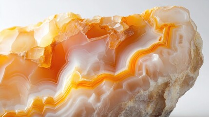 Orange and cream-toned onyx stone close-up, highlighting its swirling, translucent textures