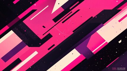 Poster - A background filled with colorful diagonal stripes and angular shapes, representing abstract dynamism and movement.