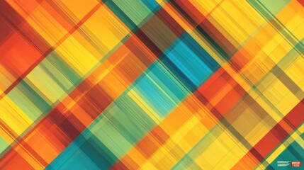 Poster - A background filled with colorful diagonal stripes and angular shapes, representing abstract dynamism and movement.