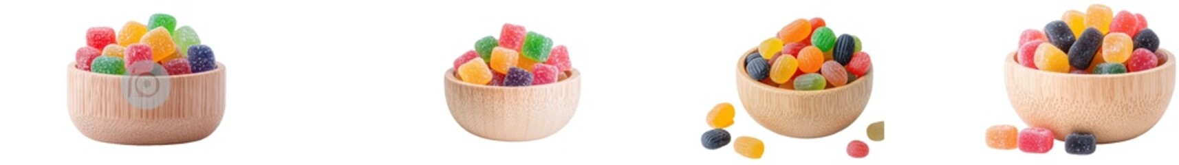 Fototapete - An image of sugar coated gelatin gummies on a transparent background
