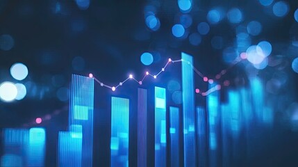 Poster - Digital Data Chart with Vibrant Blue Colors