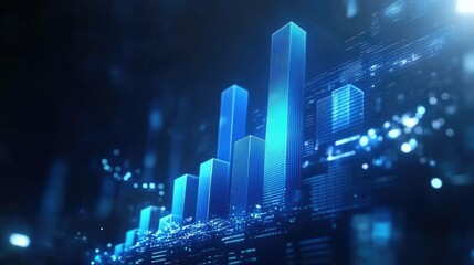 Poster - Abstract Blue Financial Growth Chart Visual