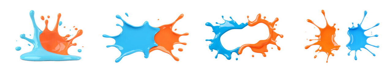 Poster - Isolated splashes of colorful paint.